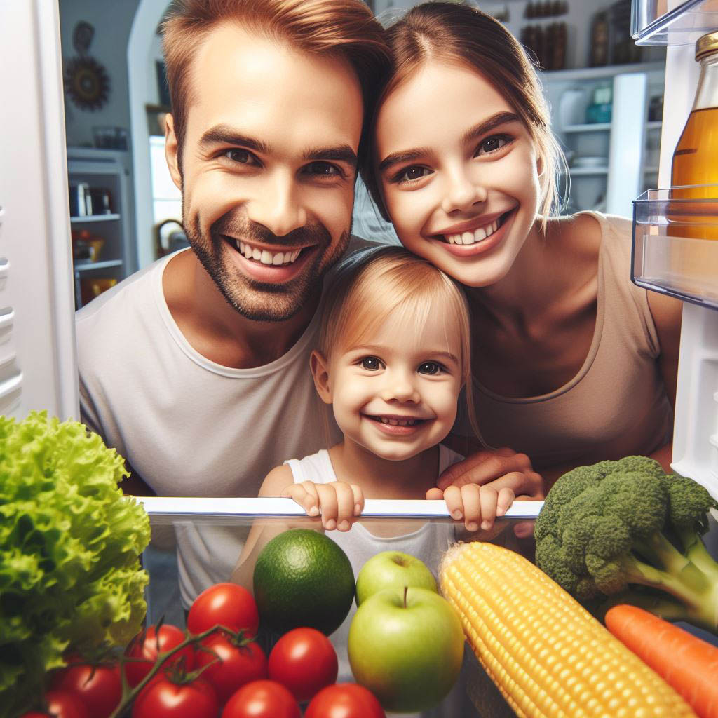 A close family in Arlington Smiling after Regular Refrigerator Maintenance